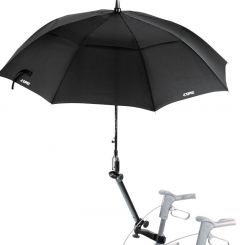 Paraply / parasoll, svart, med festearm